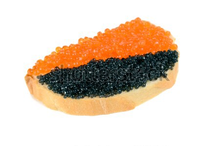 sandwich with black and red caviar Stock photo © konturvid