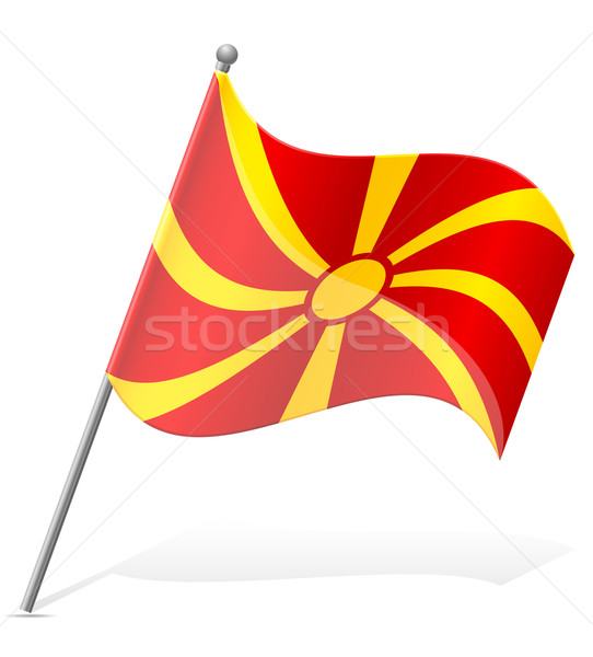 флаг Македонии изолированный белый Мир Живопись Сток-фото © konturvid