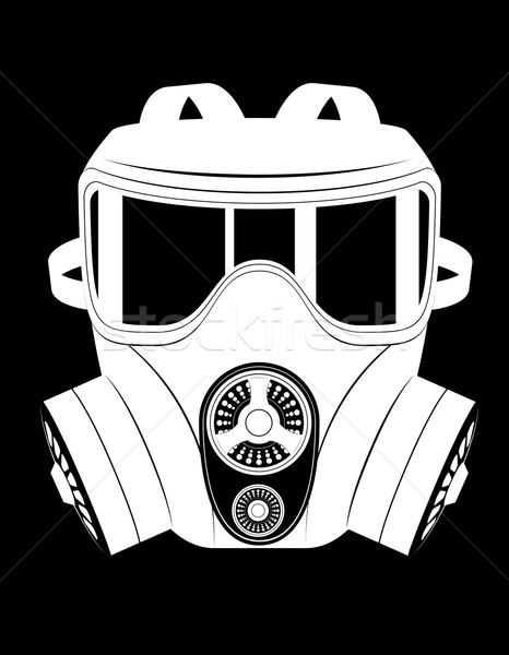 icon gas mask black and white vector illustration Stock photo © konturvid