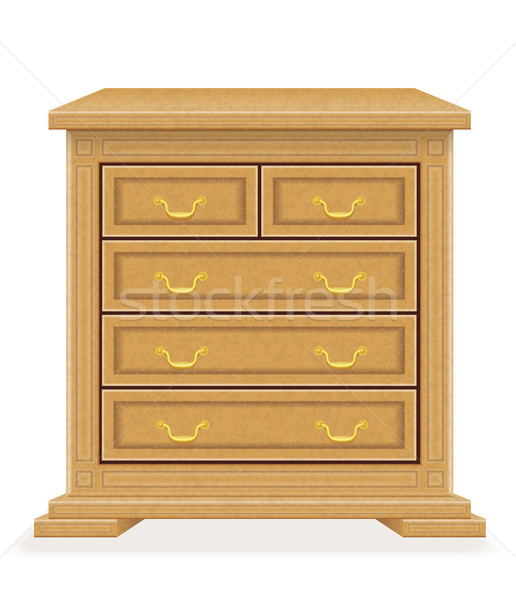 öreg retro fából készült bútor mellkas fiókok Stock fotó © konturvid