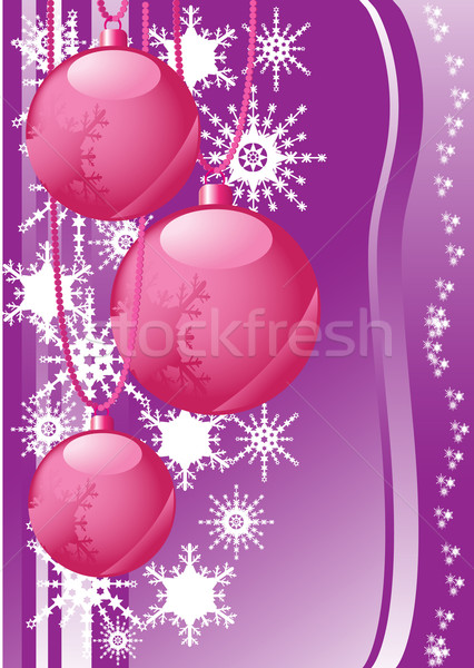 snowflakes and christmas balls Stock photo © konturvid