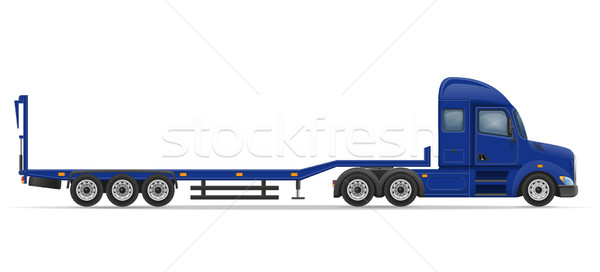 truck semi trailer for transportation of car vector illustration Stock photo © konturvid