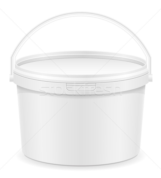 white plastic bucket for paint vector illustration Stock photo © konturvid