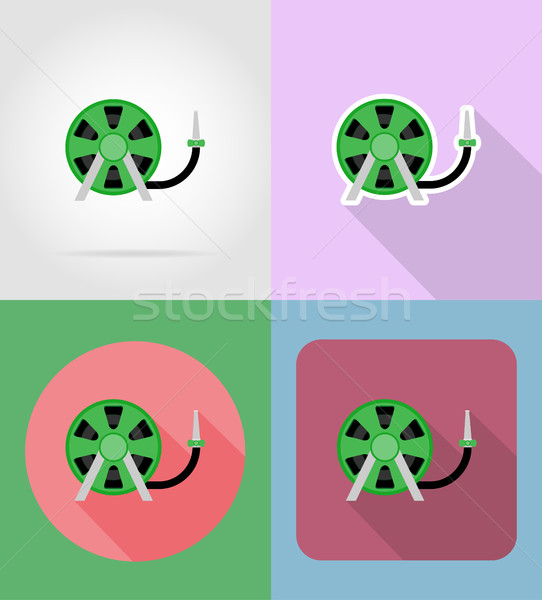 gardening tool hose for watering flat icons vector illustration Stock photo © konturvid