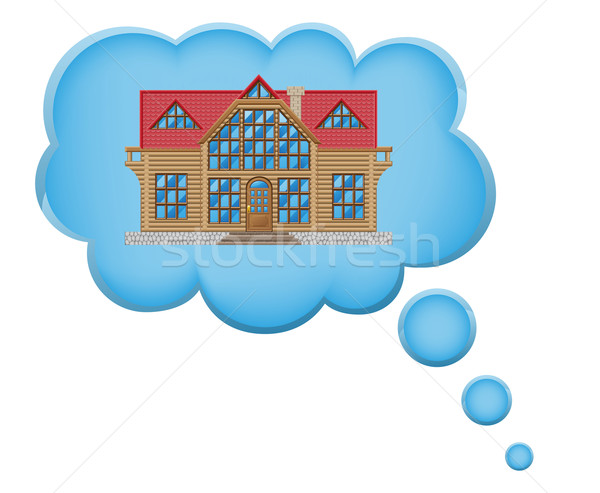 concept of dream a house in cloud vector illustration Stock photo © konturvid