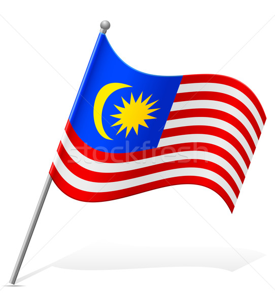 Vlag Maleisië geïsoleerd witte wereld aarde Stockfoto © konturvid