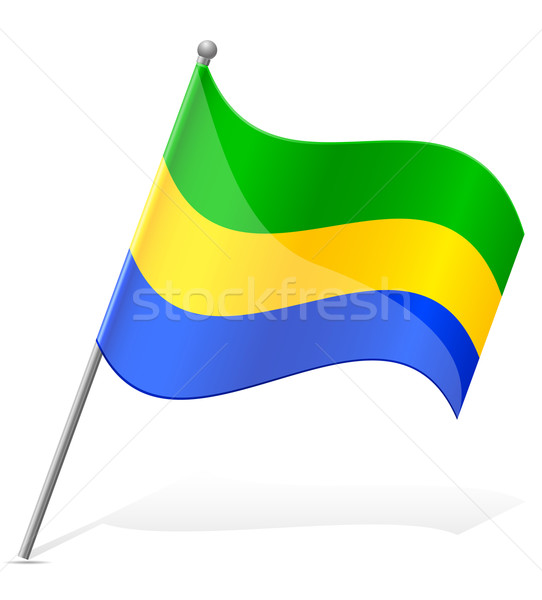 Bandeira Gabão isolado branco globo mundo Foto stock © konturvid