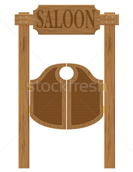 doors in western saloon wild west vector illustration Stock photo © konturvid