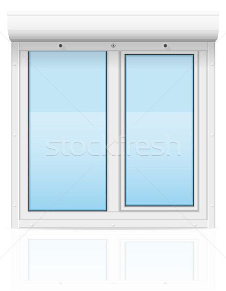 Kunststoff Fenster Fensterläden isoliert weiß abstrakten Stock foto © konturvid