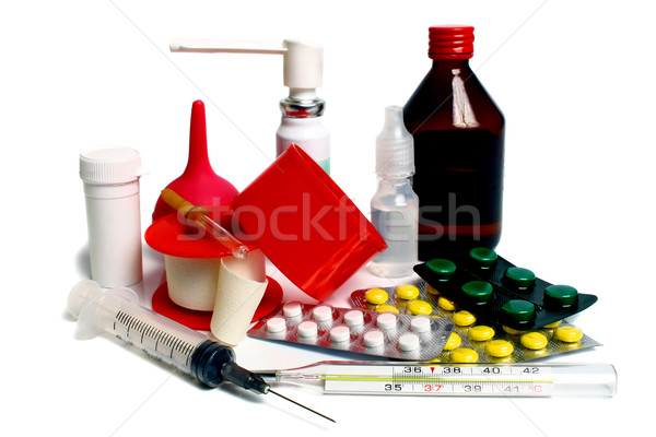 Orvosi szett izolált fehér gyógyszer csoport Stock fotó © konturvid