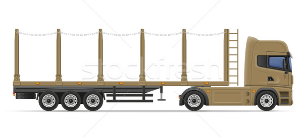 truck semi trailer for transportation of goods vector illustrati Stock photo © konturvid