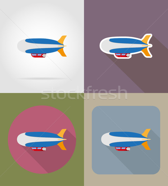 zeppelin flat icons vector illustration Stock photo © konturvid