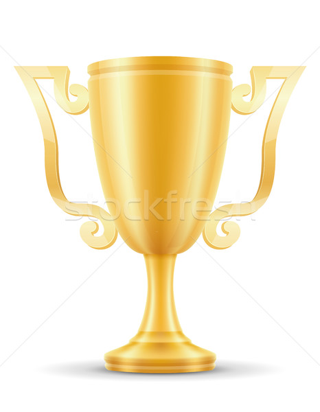 Stockfoto: Beker · winnaar · goud · voorraad · geïsoleerd · witte