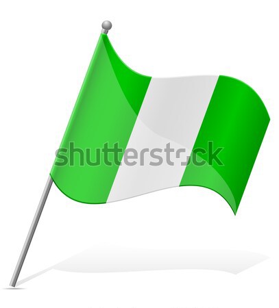 Flagge Nigeria isoliert weiß Welt Welt Stock foto © konturvid