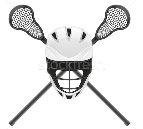 Lacrosse equipamento isolado branco bola meta Foto stock © konturvid