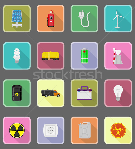 power and energy flat icons flat icons vector illustration Stock photo © konturvid