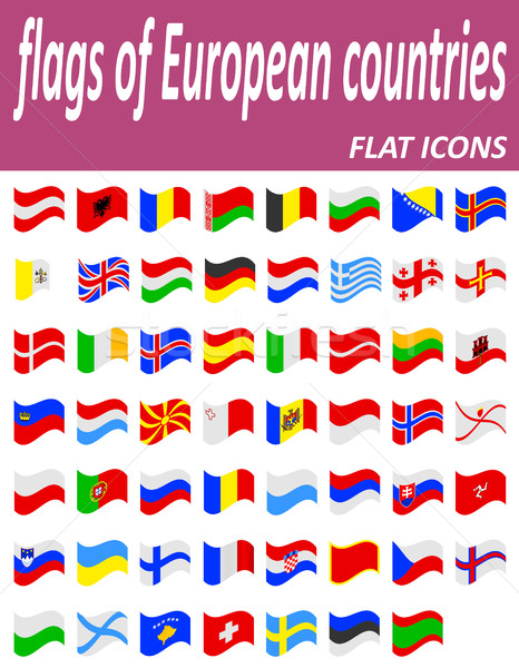Zászlók európai országok izolált fehér földgömb Stock fotó © konturvid