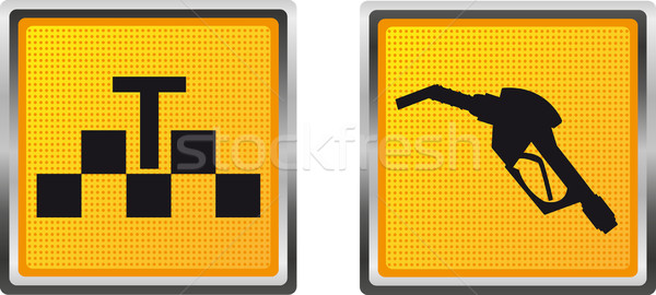 Ikonok taxi megtankol terv izolált fehér Stock fotó © konturvid