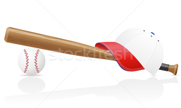 Baseball Ball cap bit isoliert weiß Stock foto © konturvid