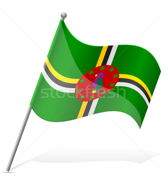 Bandeira Dominica isolado branco globo mundo Foto stock © konturvid