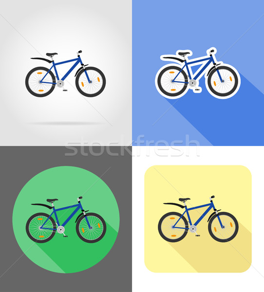 mountain bike flat icons vector illustration Stock photo © konturvid