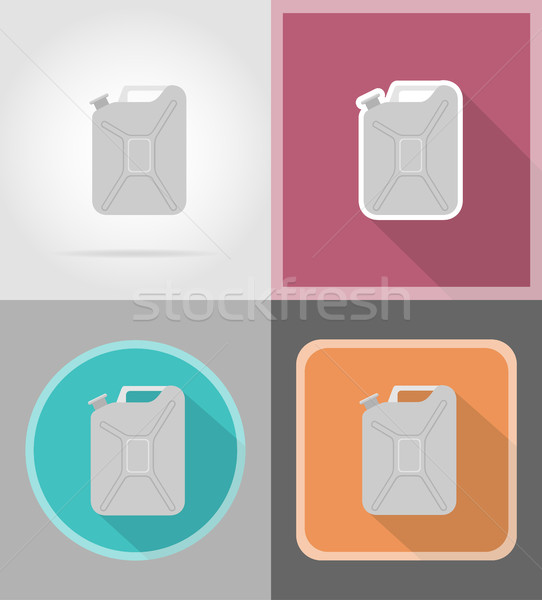 metallic jerrycan flat icons vector illustration Stock photo © konturvid