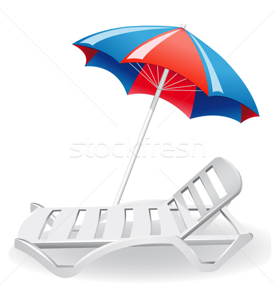 umdrella sunshade and deck-chair Stock photo © konturvid