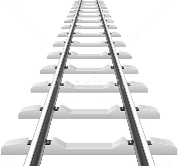 rails with concrete sleepers vector illustration Stock photo © konturvid