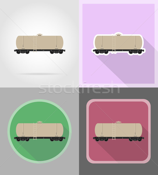 railway carriage train flat icons vector illustration Stock photo © konturvid