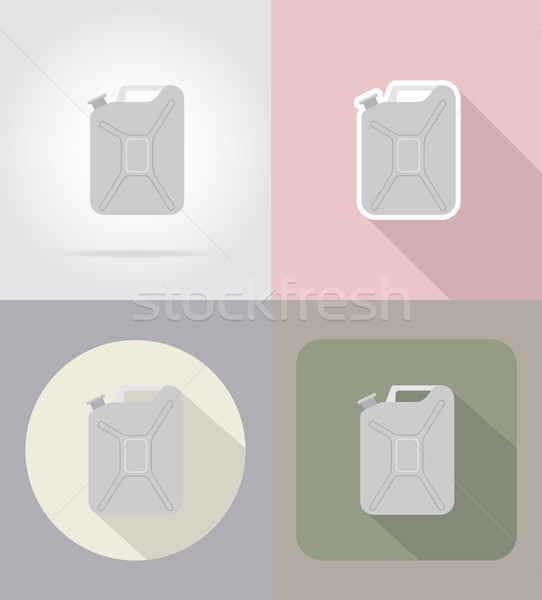 metallic jerrycan flat icons vector illustration Stock photo © konturvid