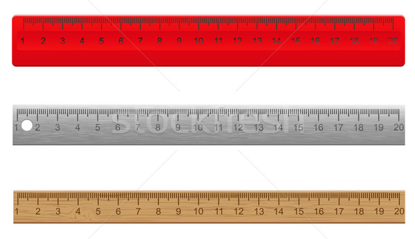 rulers made ​​of plastic wooden and metal vector illustratio Stock photo © konturvid