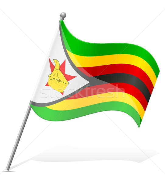Vlag Zimbabwe geïsoleerd witte wereldbol wereld Stockfoto © konturvid
