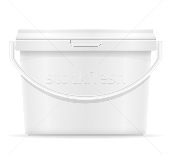 white plastic bucket for paint vector illustration Stock photo © konturvid