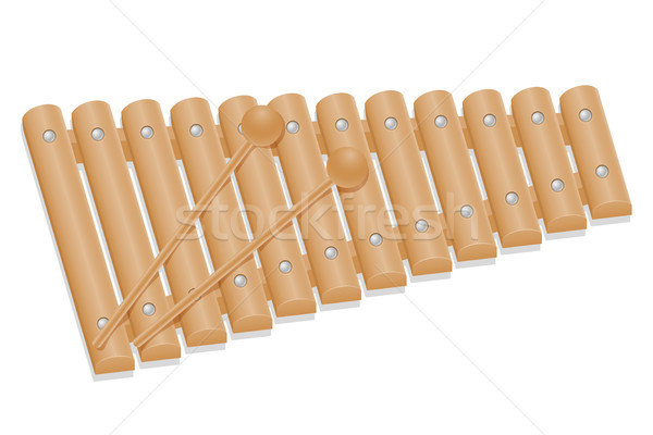 Xylophon Musikinstrumente hat isoliert weiß Design Stock foto © konturvid