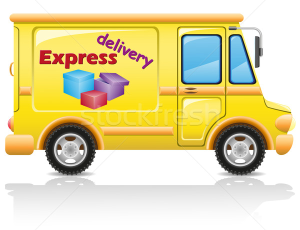 Stock photo: car express delivery of mail and parcels vector illustration