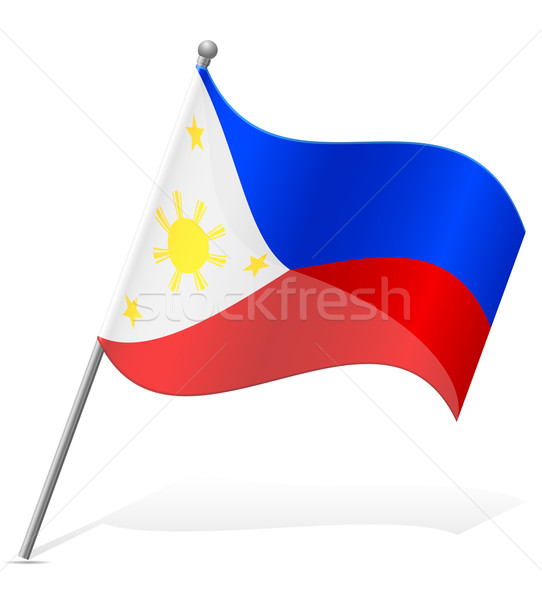 Foto stock: Bandeira · Filipinas · isolado · branco · mundo · terra