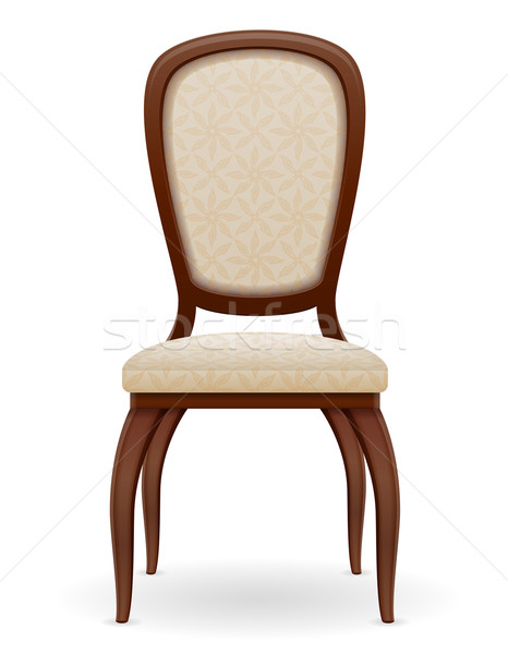 wooden chair furniture with padded backrest and seats vector ill Stock photo © konturvid