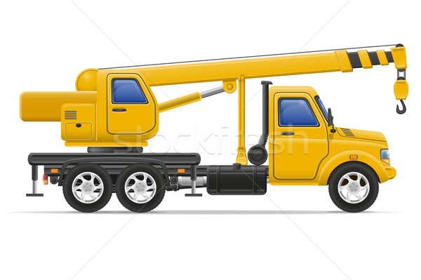 cargo truck with crane for lifting goods vector illustration Stock photo © konturvid