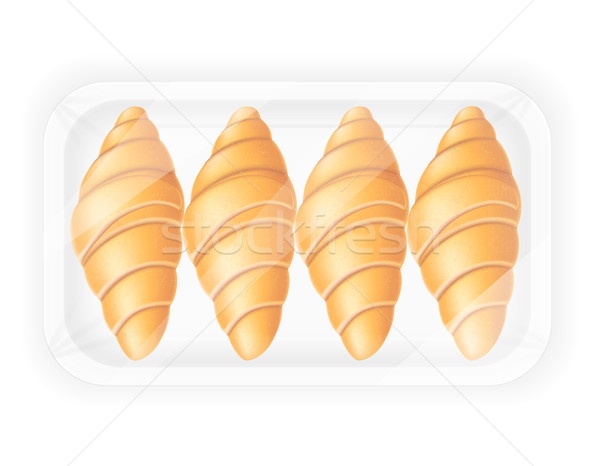 [[stock_photo]]: Croissant · emballage · isolé · blanche · alimentaire · sac