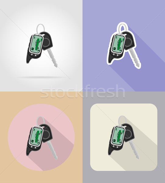 Uzak araba Alarm araba anahtarları simgeler yalıtılmış Stok fotoğraf © konturvid