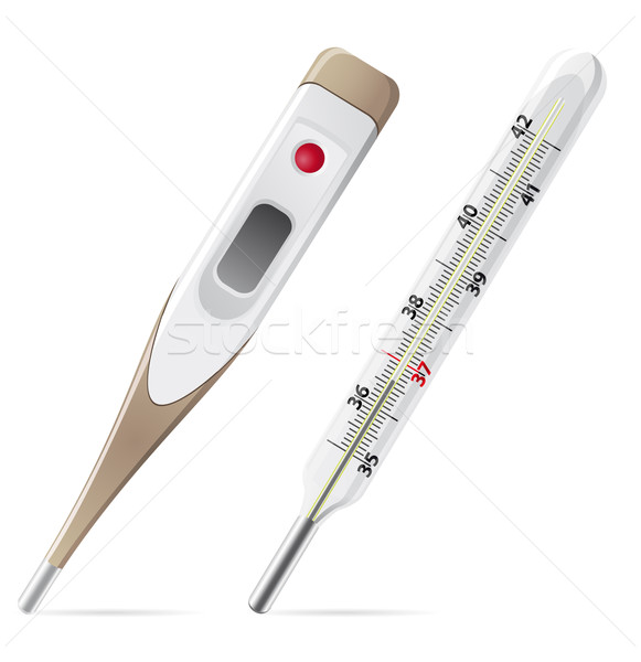 Medycznych termometr odizolowany biały szkła tle Zdjęcia stock © konturvid