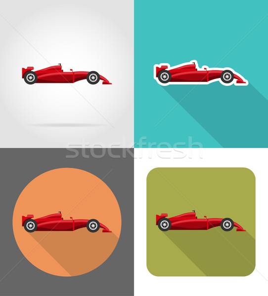 sport car flat icons vector illustration Stock photo © konturvid