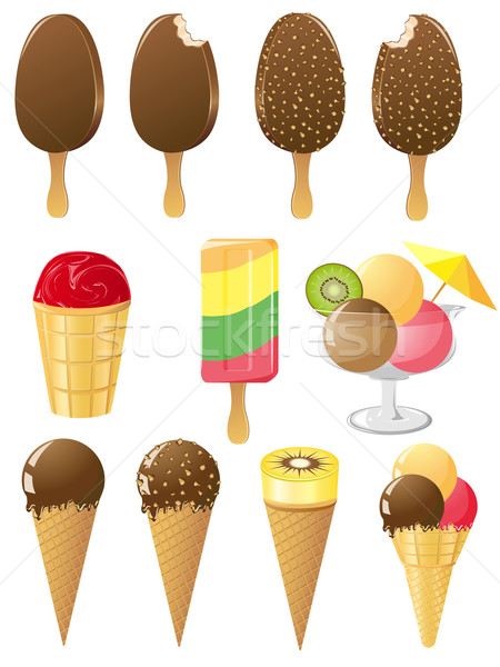 Fagylalt izolált fehér étel csokoládé jég Stock fotó © konturvid