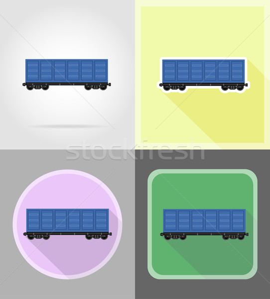 railway carriage train flat icons vector illustration Stock photo © konturvid