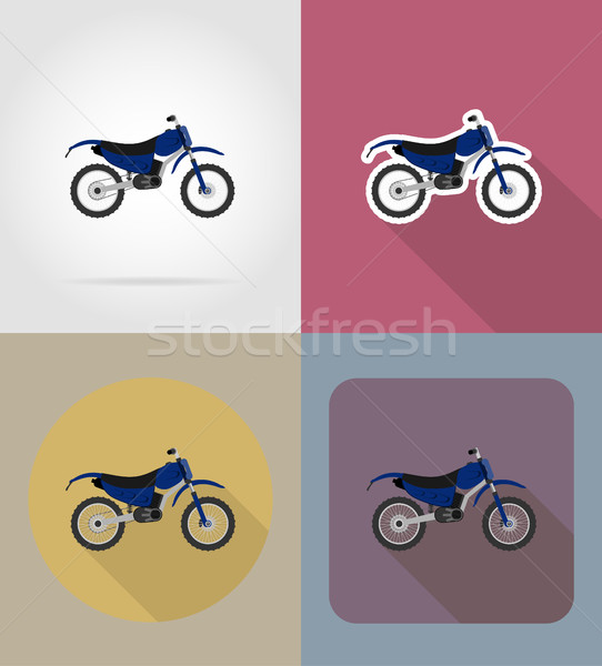 мотоцикл иконки изолированный дороги спорт свет Сток-фото © konturvid