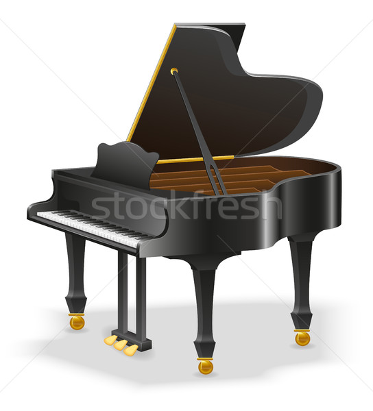 Foto d'archivio: Pianoforte · a · coda · strumenti · musicali · stock · isolato · bianco · musica