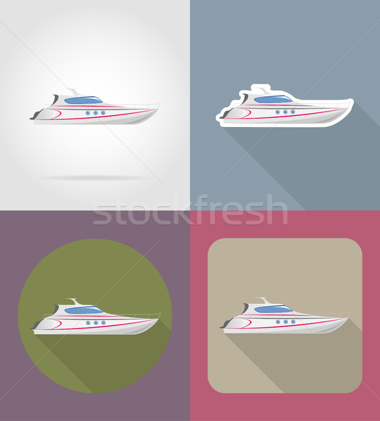 yacht flat icons vector illustration Stock photo © konturvid