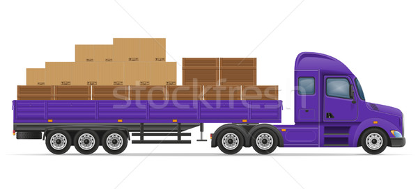 truck semi trailer for transportation of goods concept vector il Stock photo © konturvid
