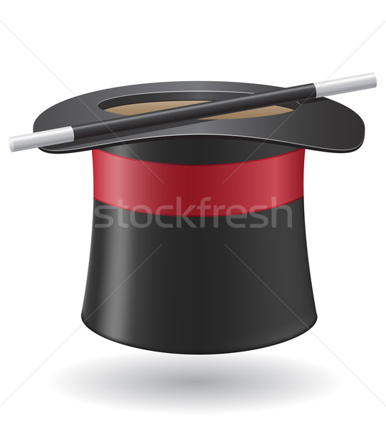 magic wand and cylinder hat vector illustration Stock photo © konturvid