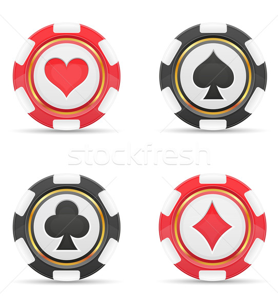 casino chips with cards suits vector illustration Stock photo © konturvid